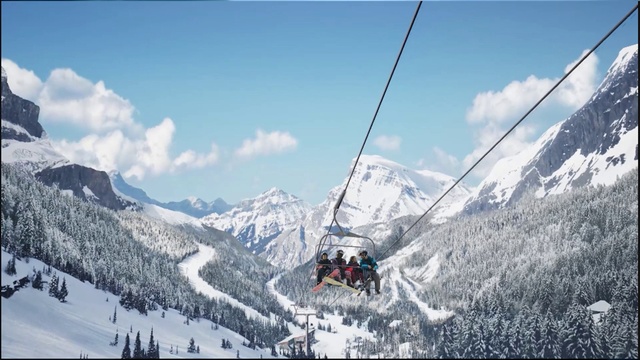 Video Reference: Cloud, Sky, Mountain, Snow, Slope, Highland, Terrain, Tree, Landscape, Geological phenomenon