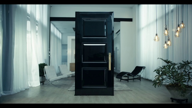 Video Reference: Fixture, Building, Door, Wood, Interior design, Hall, Plant, Flooring, Floor, Rectangle