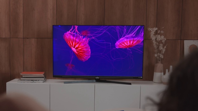 Video Reference: Purple, Rectangle, Television set, Art, Pink, Paint, Magenta, Display device, Wood, Flat panel display