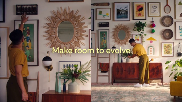 Video Reference: Picture frame, Plant, Houseplant, Flowerpot, Textile, Interior design, Yellow, Building, People, Art
