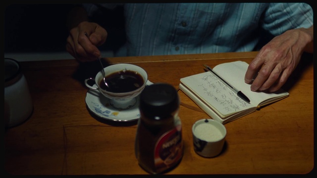 Video Reference: Hand, Table, Tableware, Finger, Handwriting, Wood, Ingredient, Drink, Food, Serveware