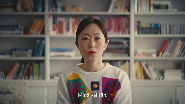 Video Reference: Forehead, Chin, Eyebrow, Eye, Shelf, Bookcase, Human, Neck, Sleeve, Publication