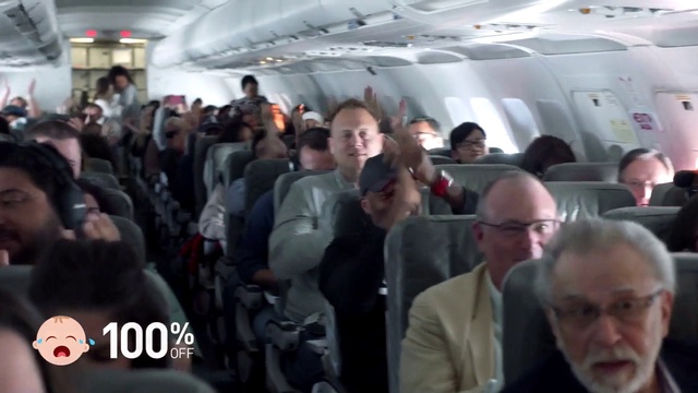 Video Reference: Aircraft cabin, Travel, Air travel, Crowd, Suit, Airplane, Passenger, Event, Airliner, Airline