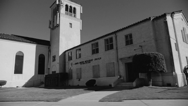 Video Reference: Sky, Window, Building, Plant, Black-and-white, Style, Facade, Door, Monochrome, Monochrome photography