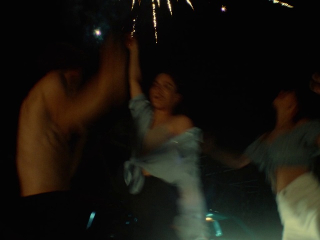 Video Reference: Flash photography, Fireworks, Wedding dress, Dress, Gesture, Entertainment, Dance, Fun, Midnight, Event