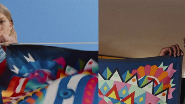 Video Reference: Textile, Paint, Art, Wall, Sky, Tints and shades, Linens, Font, Pattern, Painting