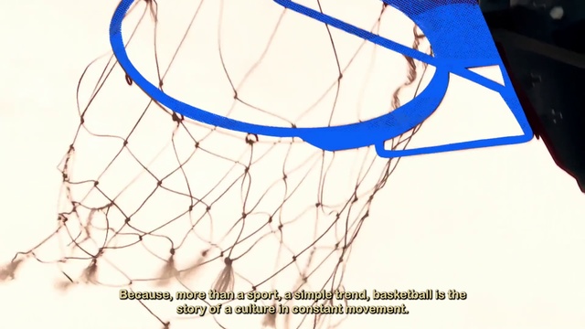 Video Reference: Gesture, Basketball hoop, Line, Net, Ball game, Ball, Font, Team sport, Electric blue, Pattern