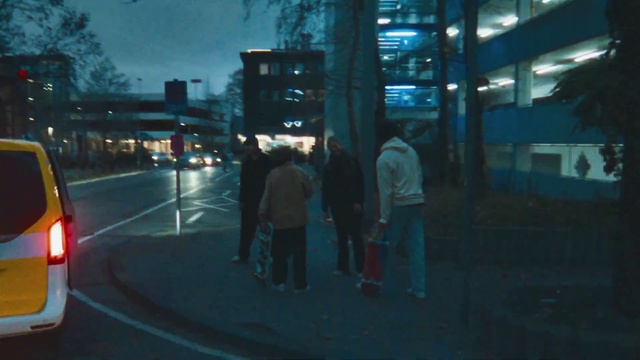 Video Reference: Automotive lighting, Light, Sky, Tree, Plant, Road surface, Street light, Asphalt, Car, Tints and shades