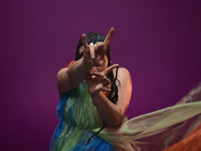 Video Reference: Purple, Gesture, Performing arts, Entertainment, Choreography, Artist, Event, Flash photography, Magenta, Dance