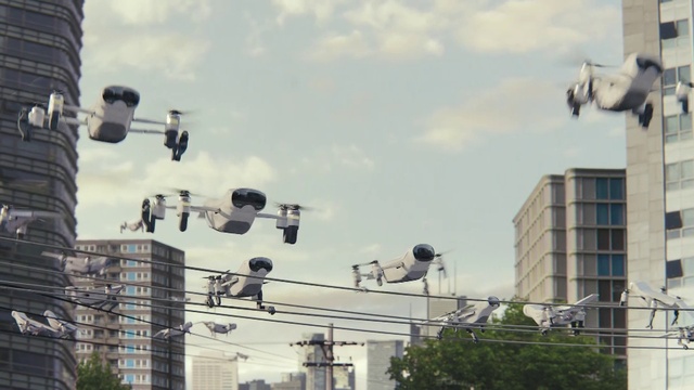 Video Reference: Sky, Cloud, Building, Tree, Electricity, Tower block, Urban design, City, Road, signaling device