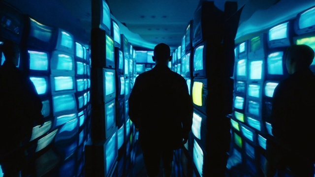 Video Reference: Architecture, Television set, Display device, Glass, Electric blue, Electronic device, Television, Technology, Machine, Darkness