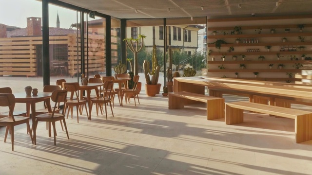 Video Reference: Furniture, Table, Wood, Plant, Interior design, Flooring, Chair, Floor, Shade, Hardwood