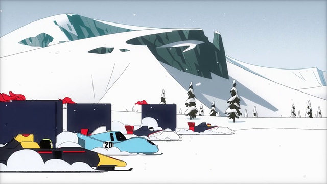 Video Reference: Slope, Mammal, Snow, Tent, Font, Art, Mountain, Painting, Glacial landform, Landscape