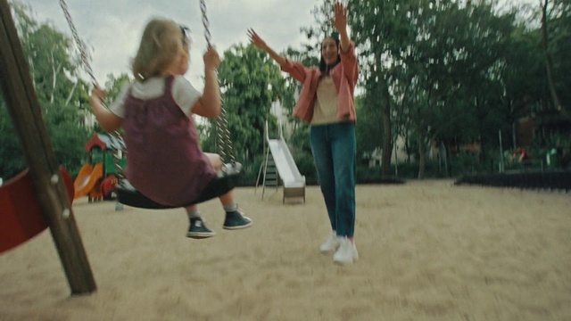 Video Reference: Sky, Gesture, Swing, Cloud, Tree, Plant, Grass, Leisure, Recreation, Happy