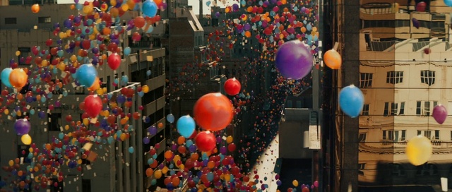 Video Reference: Daytime, Photograph, Light, Decoration, Blue, World, Balloon, Toy, Architecture, Pink