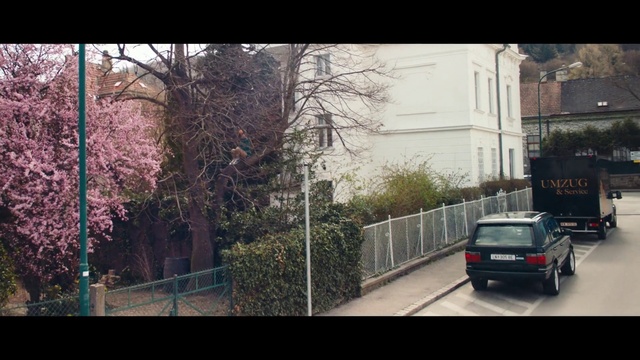 Video Reference: Tire, Land vehicle, Vehicle, Car, Vehicle registration plate, Plant, Building, Automotive lighting, Tree, Road surface