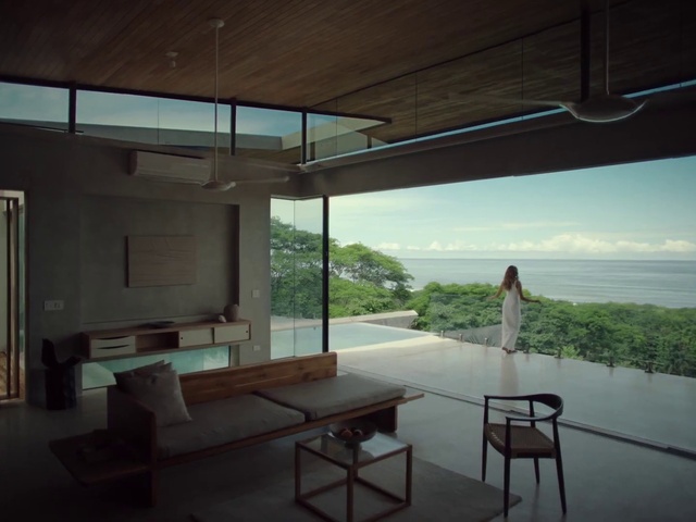 Video Reference: Property, Building, Table, Sky, Plant, Shade, Interior design, Floor, Tree, Water