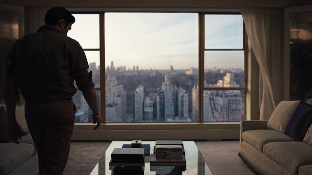 Video Reference: Building, Property, Sky, Couch, Window, Architecture, Interior design, Comfort, Table, Floor