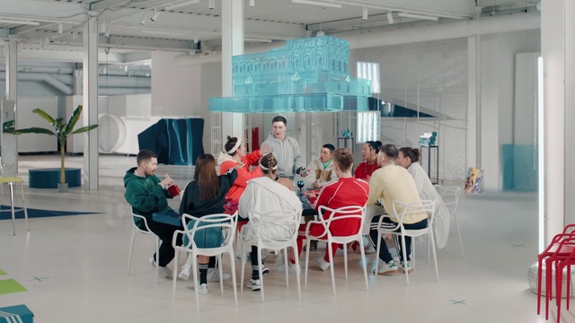 Video Reference: Furniture, Chair, Interior design, Floor, Plant, Leisure, Flooring, Table, Suit, Event