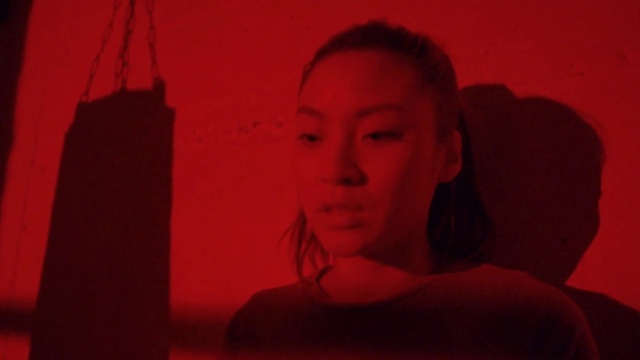 Video Reference: Lip, Flash photography, Jaw, Eyelash, Gesture, Happy, Art, Tints and shades, Magenta, T-shirt