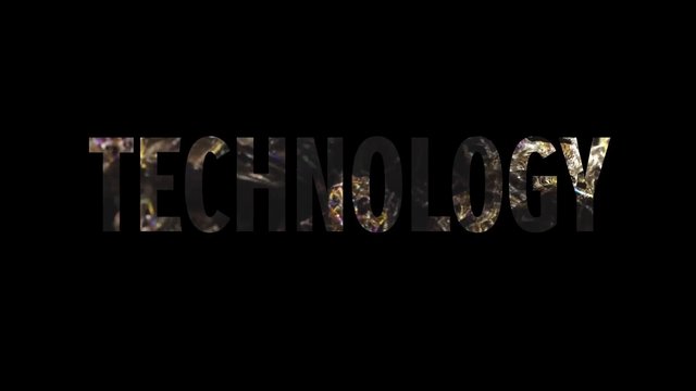 Video Reference: technology, text, title, black background, typography, logo, abstract texture, metallic, modern, motion graphic, intro, graphic design