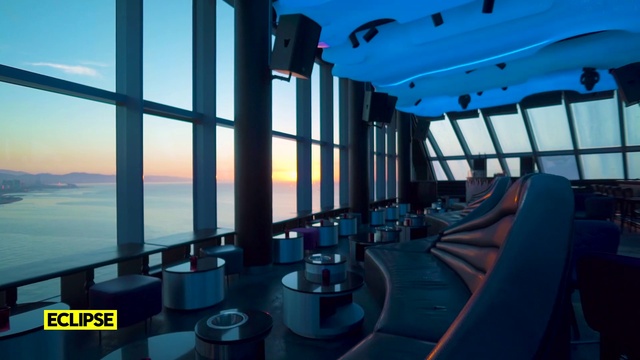 Video Reference: Sky, Water, Azure, Architecture, Interior design, Naval architecture, Leisure, Building, Ceiling, Glass
