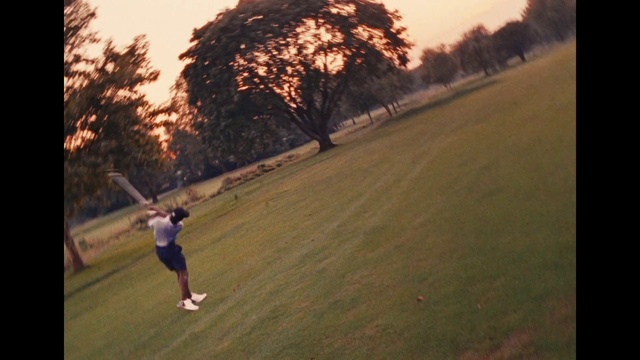 Video Reference: Plant, Sky, Sports equipment, Tree, Flash photography, Golf club, People in nature, Grass, Golf equipment, Golf