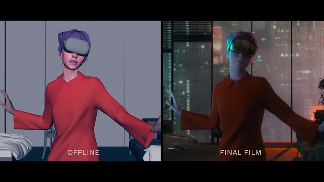 Video Reference: Shoulder, Human body, Sleeve, Standing, Gesture, Art, Fashion design, Flash photography, Fictional character, Electric blue