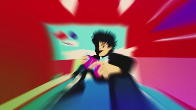 Video Reference: Cartoon, Gesture, Art, Happy, Black hair, Fun, Electric blue, Magenta, Graphics, Fictional character