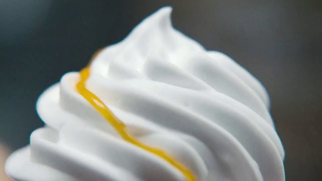 Video Reference: Food, Petal, Ingredient, Tableware, Electric blue, Cream, Dishware, Dessert, Liquid
