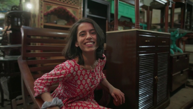 Video Reference: Smile, Hairstyle, Flash photography, Chair, Happy, People, Gas, Fun, Leisure, Sitting