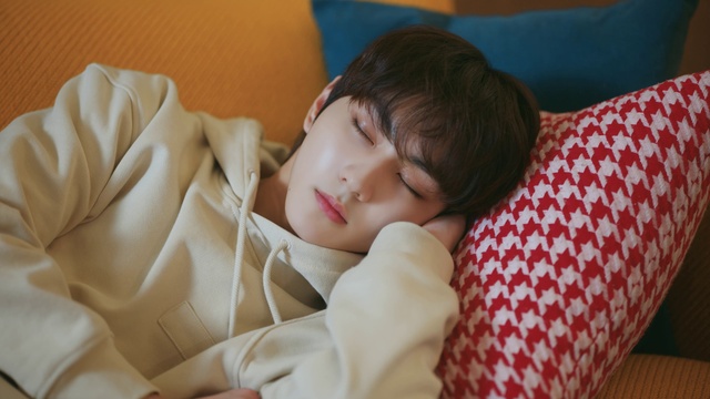 Video Reference: Hair, Skin, Comfort, Gesture, Finger, Eyelash, Linens, Couch, Bedding, Bed