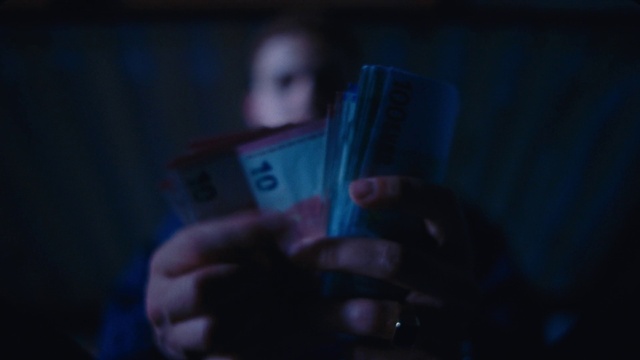 Video Reference: Blue, Finger, Entertainment, Electric blue, Thumb, Facial hair, Midnight, Darkness, Fun, Magenta