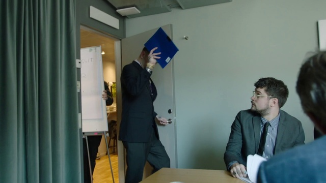 Video Reference: Table, Coat, Chair, Suit, Engineering, Desk, Event, Job, Employment, White-collar worker