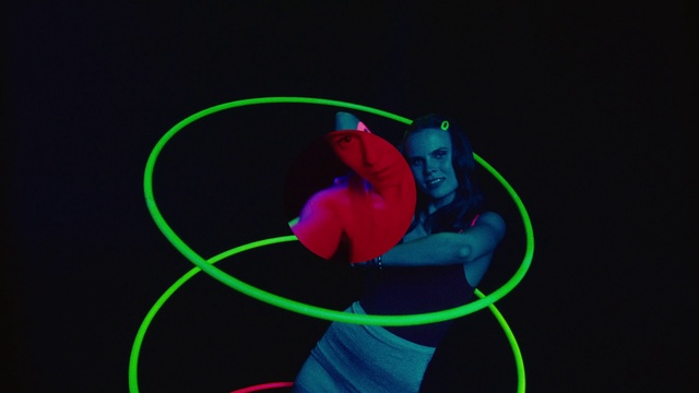 Video Reference: Entertainment, Elbow, Performing arts, Magenta, Visual effect lighting, Electric blue, Event, Toy, Art, Performance art