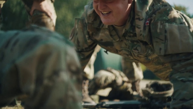 Video Reference: Camouflage, Military camouflage, Military uniform, Squad, Marines, Military person, Gesture, Non-commissioned officer, Soldier, Military officer