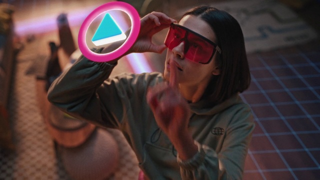 Video Reference: Glasses, Vision care, Eyewear, Goggles, Purple, Sunglasses, Flash photography, Fun, Audio equipment, Gadget