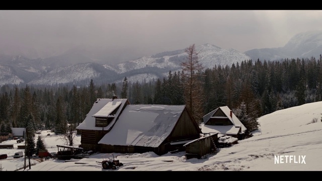 Video Reference: Sky, Snow, Mountain, Building, Slope, Tree, Wood, Atmospheric phenomenon, Cloud, Landscape