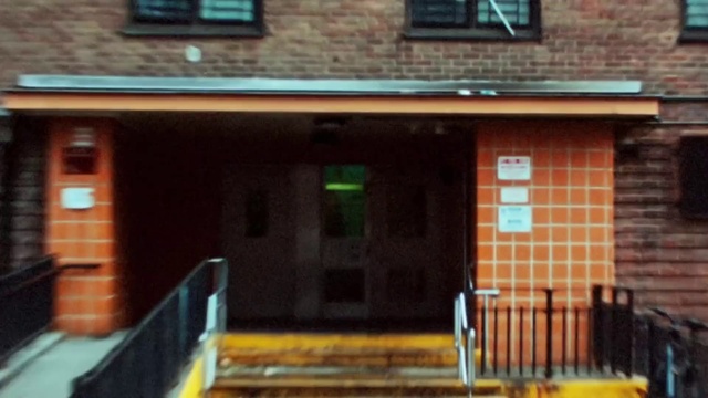 Video Reference: Window, Wood, Fixture, Brick, Brickwork, Building, Building material, Shade, Facade, Door