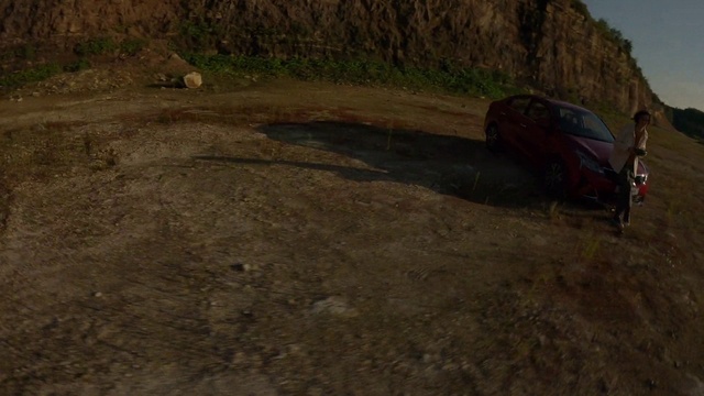 Video Reference: Tire, Wheel, Vehicle, Automotive tire, Car, Bedrock, Slope, Landscape, Sky, Asphalt