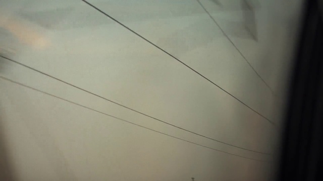 Video Reference: Sky, Cloud, Electricity, Grey, Overhead power line, Wood, Rectangle, Parallel, Tints and shades, Technology