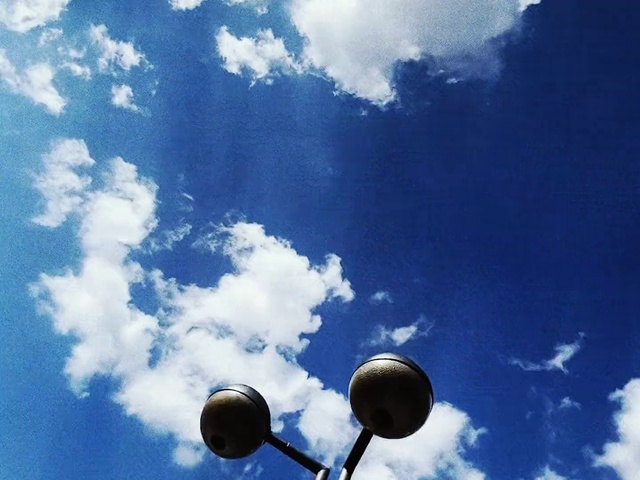 Video Reference: Cloud, Sky, Atmosphere, Plant, Street light, Blue, Azure, World, Cumulus, Tree