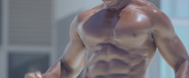 Video Reference: Hair, Bodybuilder, Human body, Jaw, Sleeve, Waist, Rib, Chest, Elbow, Abdomen