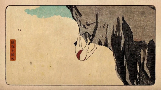 Video Reference: Rectangle, Gesture, Wood, Art, Painting, Font, Tints and shades, Bird, Visual arts, Illustration