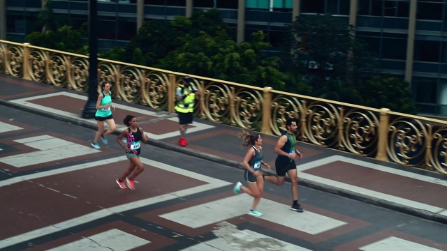 Video Reference: Infrastructure, Outdoor recreation, Line, Fence, Exercise, Running, Road, Athletics, Athlete, Zebra crossing