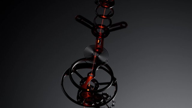 Video Reference: abstract, 3D render, mechanical, rings, circular shapes, glossy, black, red glow, futuristic, digital art, minimal, dark background, geometric, sci-fi, metallic, vertical