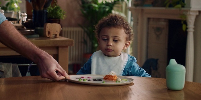 Video Reference: Food, Tableware, Table, Facial expression, Plant, Plate, Food craving, Dishware, Dress, Sharing