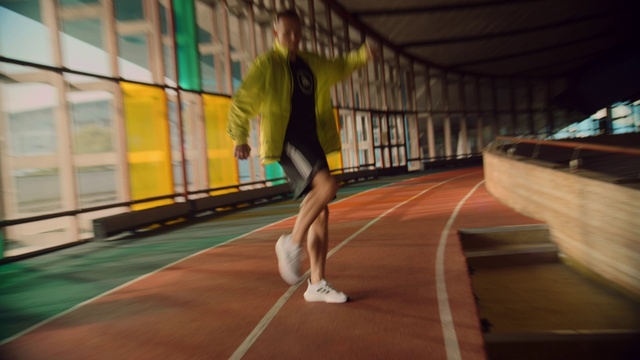 Video Reference: Sports uniform, Shorts, Track and field athletics, Knee, Thigh, Flooring, Sportswear, Wood, Athlete, Leisure