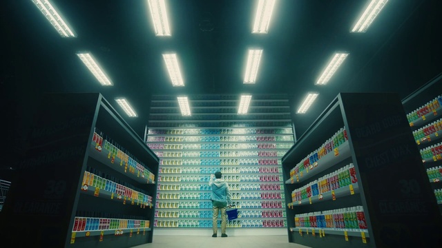 Video Reference: Shelf, Lighting, Architecture, Wall, Building, Metropolitan area, Retail, Machine, Urban area, Player