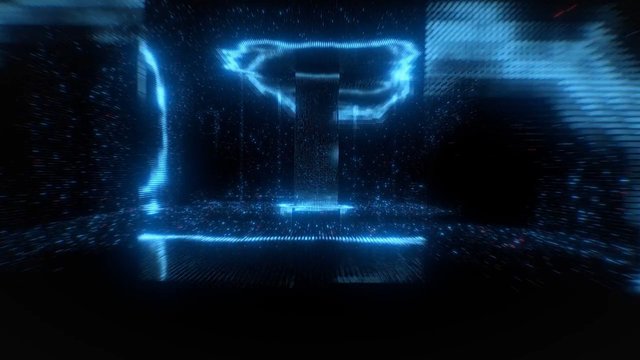 Video Reference: abstract, digital, futuristic, blue, glow, tunnel, technology, motion, light trails, sci-fi, geometric, network, data, particles, dark background, energy